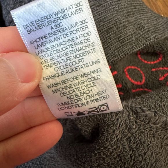 SUNDRY L/S Embroidered Turtleneck Sweatshirt Dress in Charcoal Grey - Picture 8 of 9